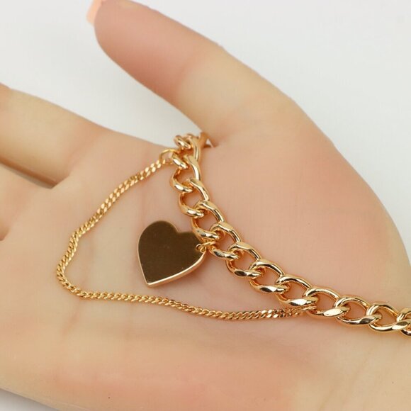 Chunky Heart Pendant Rose Gold Necklace, XPNL0254 - Picture 2 of 12